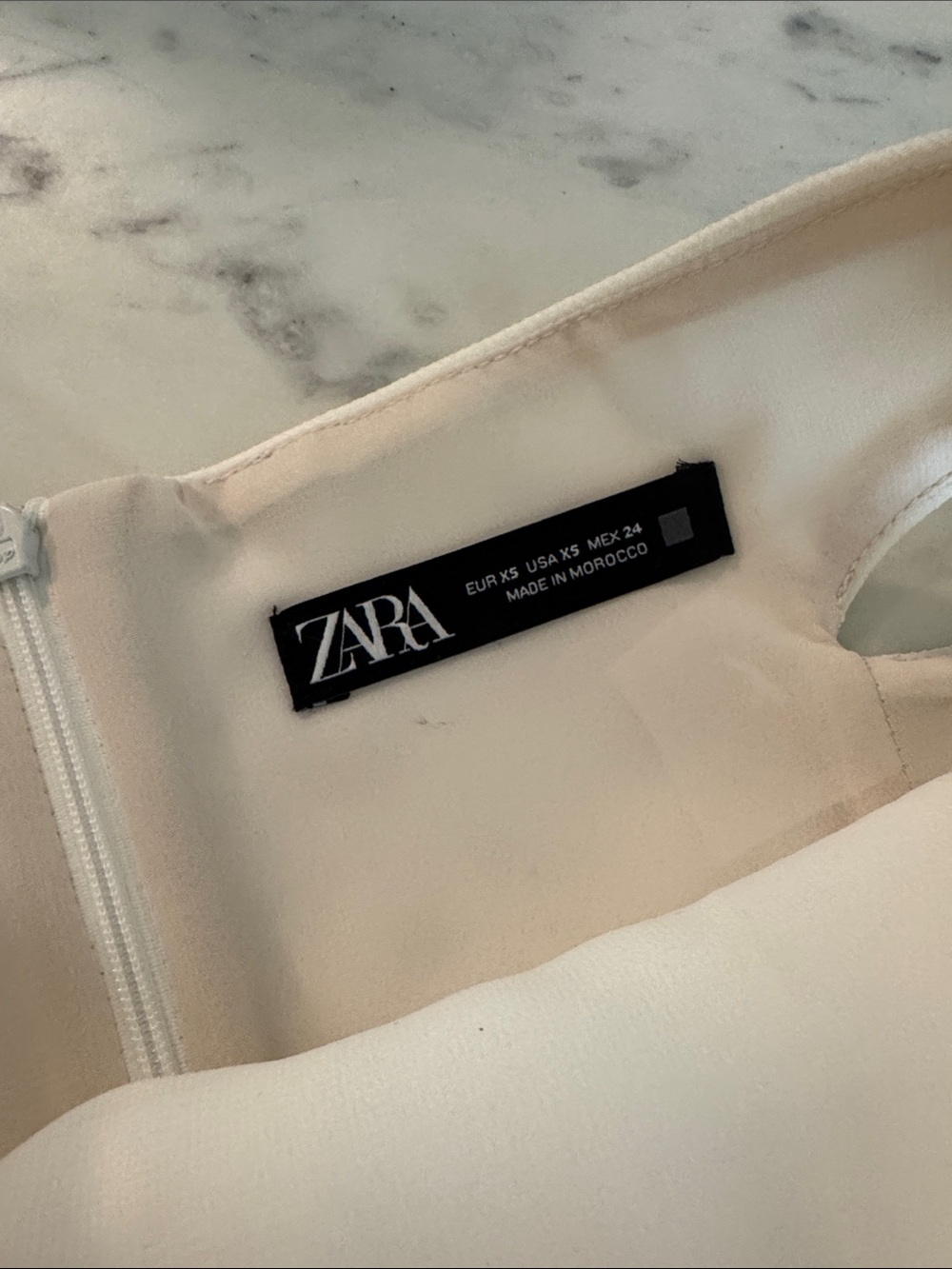 Zara White Skirt with Side Cut Outs - Picture 4 of 5